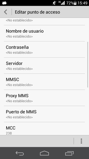 Desplácese hacia abajo e introduzca la información MMS