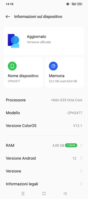 Seleziona Aggiornamento software