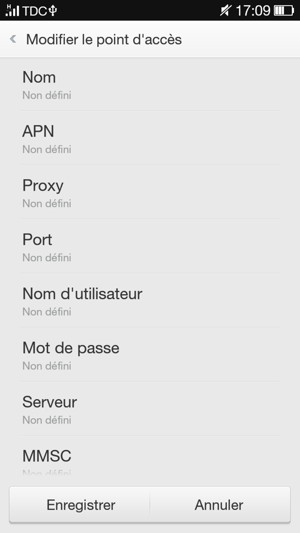 Saisissez les informations MMS
