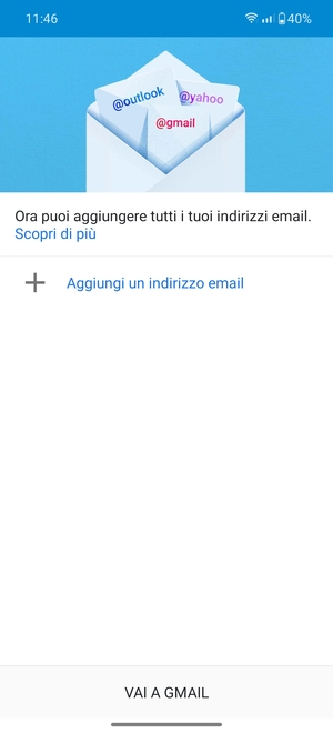 Seleziona Aggiungi un indirizzo email