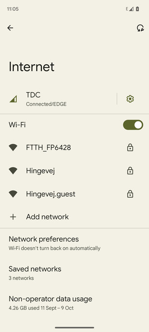 Select the wireless network you want to connect to