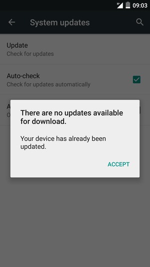 If your phone is up to date, you will see the following screen