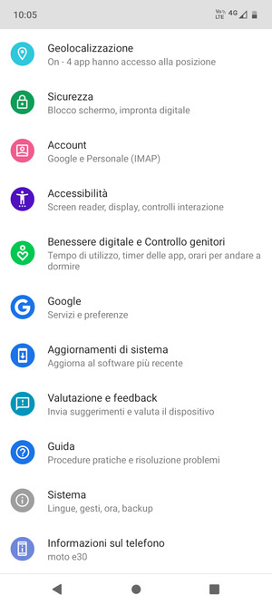 Scorri e seleziona Aggiornamenti di sistema