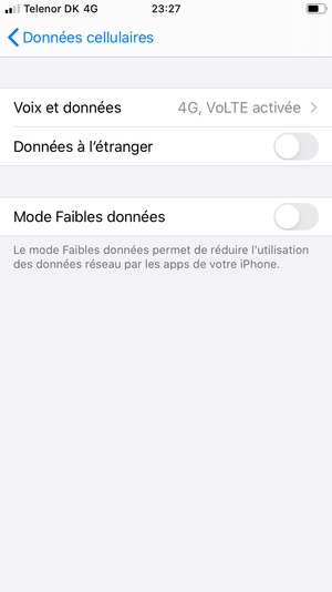 Sélectionnez Voix et données