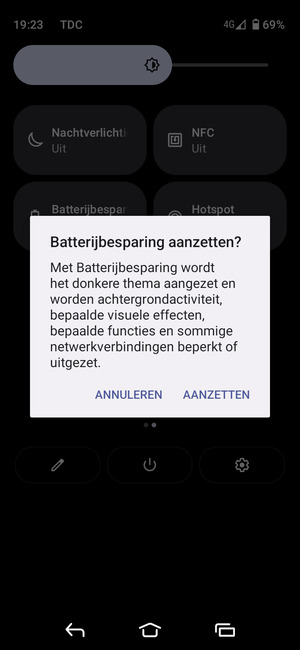 Selecteer AANZETTEN