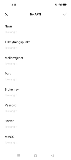 Skriv inn internett-informasjon