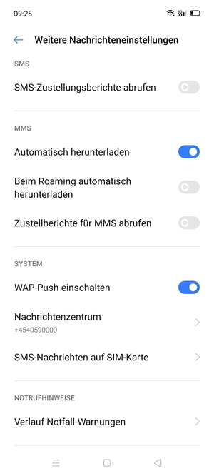 Wählen Sie Nachrichtenzentrum
