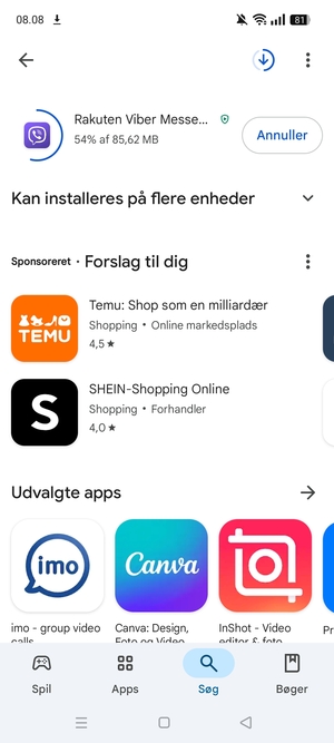 Afvent at installeringen er afsluttet