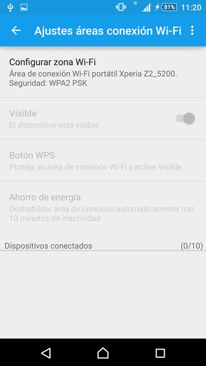 Seleccione Configurar zona Wi-Fi
