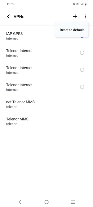Select Reset to default