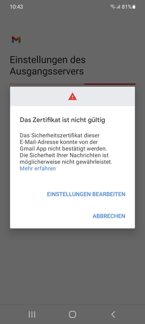 Wählen Sie EINSTELLUNGEN BEARBEITEN