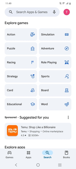 Select the Search bar