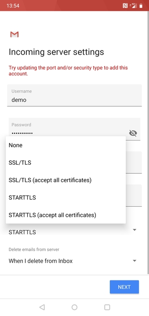 Select None and NEXT