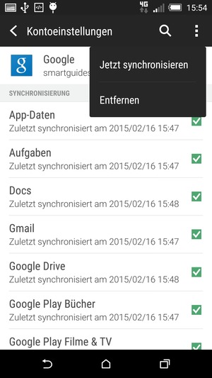 Wählen Sie Jetzt synchronisieren