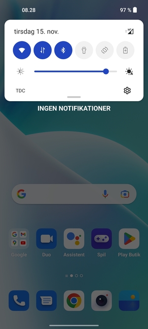 Aktiver topmenuen igen