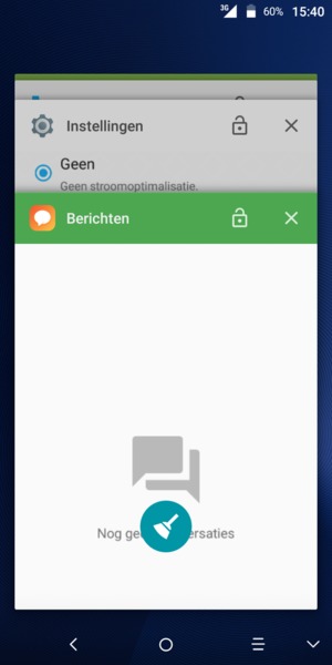 Selecteer het Verwijderen-pictogram om alle actieve apps te sluiten