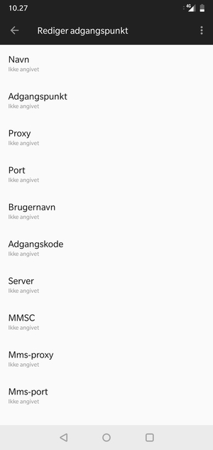 Indtast internet-oplysninger