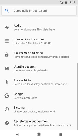 Scorri e seleziona Sicurezza e posizione