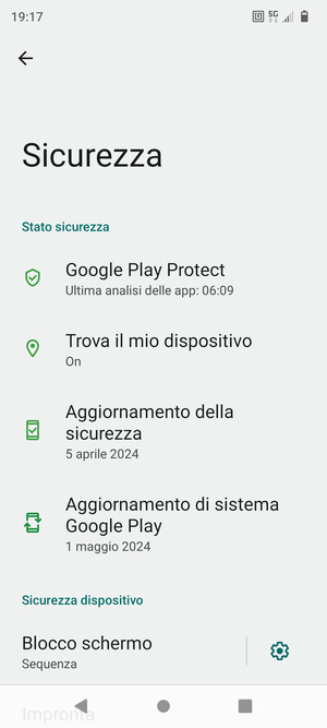 Il tuo telefono è ora protetto dal blocco schermo