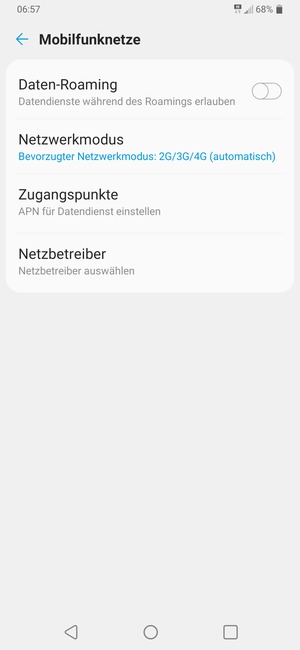 Wählen Sie Netzwerkmodus