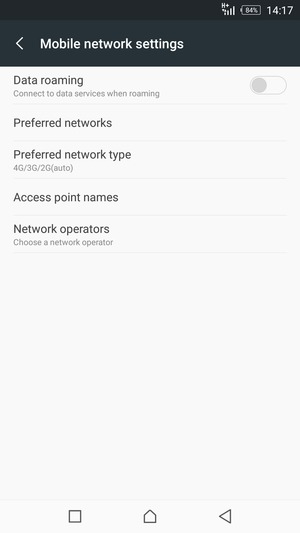 Select Access point names