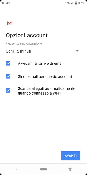 Seleziona AVANTI