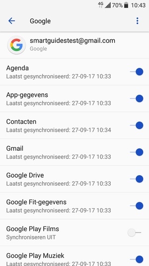 Selecteer de Menu-knop