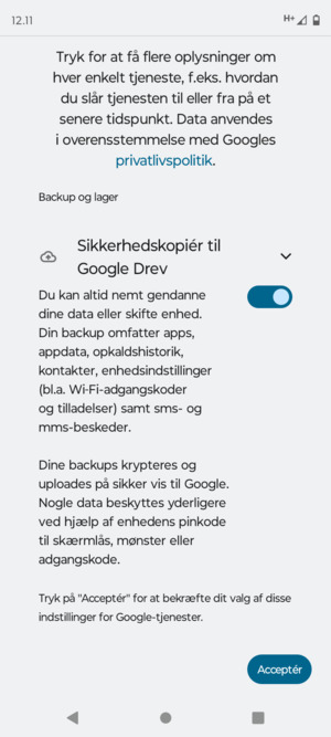 Vælg Acceptér