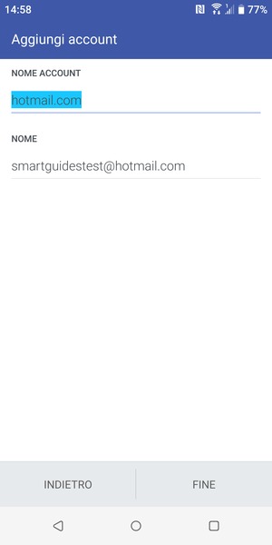 Scegli un nome per il tuo account e inserisci il tuo nome. Seleziona FINE