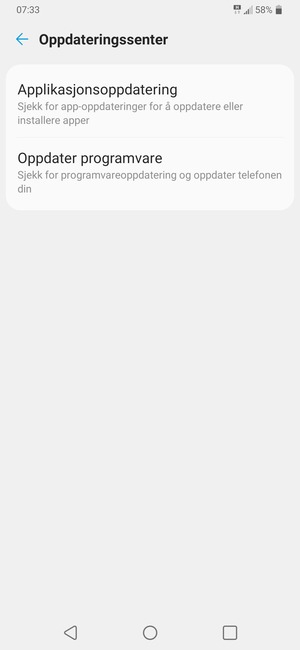 Velg Oppdater programvare