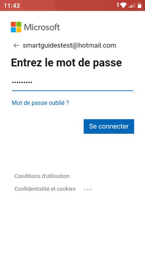 Saisissez votre mot de passe et sélectionnez Se connecter