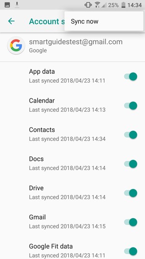 Select Sync now