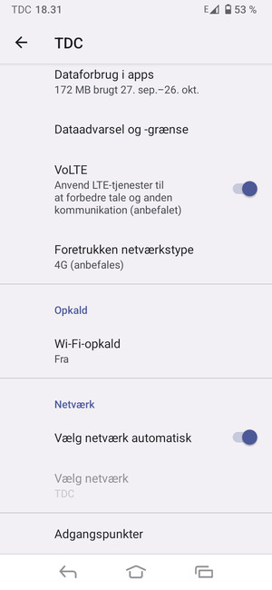 Scroll til og vælg Adgangspunkter