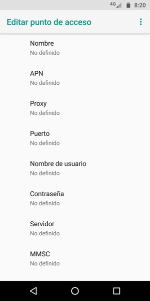 Introduzca la información de Internet
