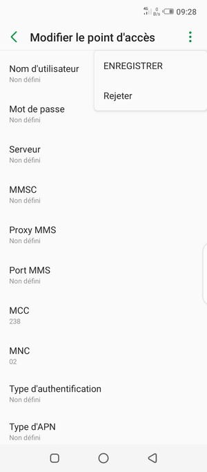 Sélectionnez ENREGISTRER