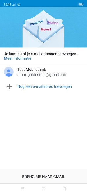 Selecteer BRENG ME NAAR GMAIL
