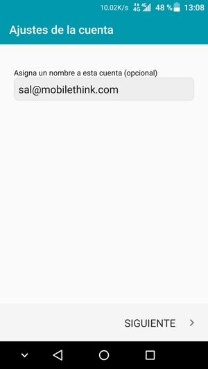 Déle a su cuenta un nombre y seleccione SIGUIENTE