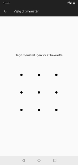 Tegn oplåsningsmønsteret igen