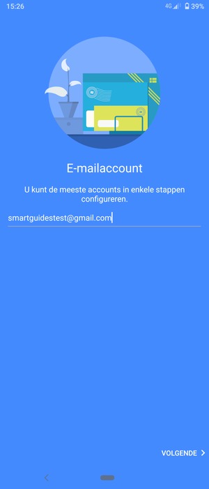 Voer uw Gmail adres in en selecteer VOLGENDE