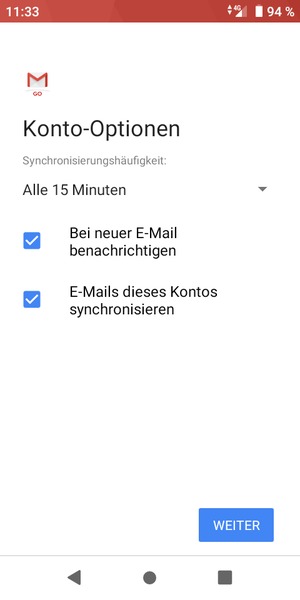 Wählen Sie WEITER