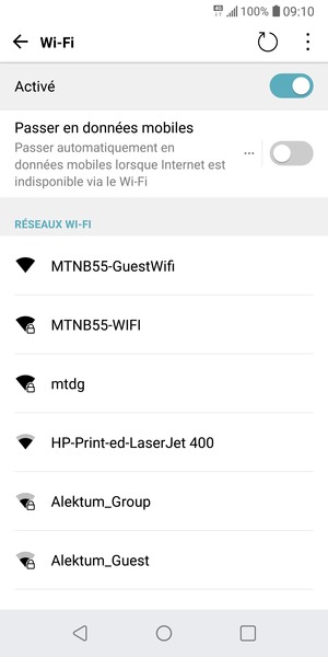 Sélectionnez le réseau sans fil auquel vous souhaitez vous connecter