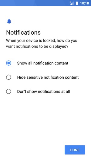 Select your preferred option and select DONE