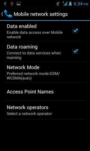 Select Network Mode