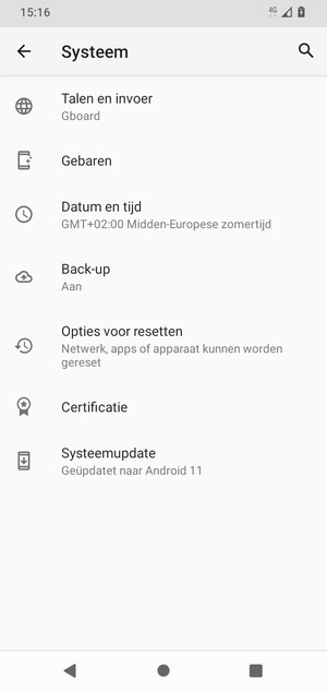 Selecteer Systeemupdate