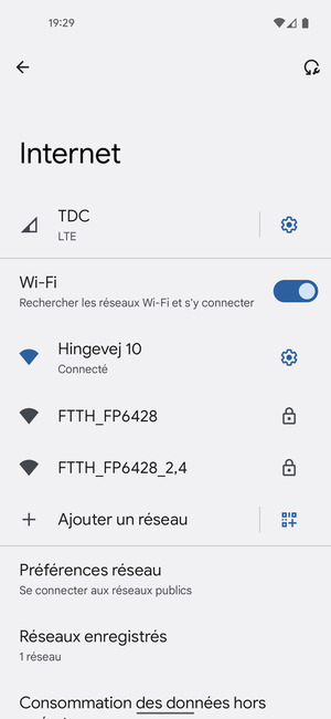 Vous êtes maintenant connecté au réseau Wi-Fi