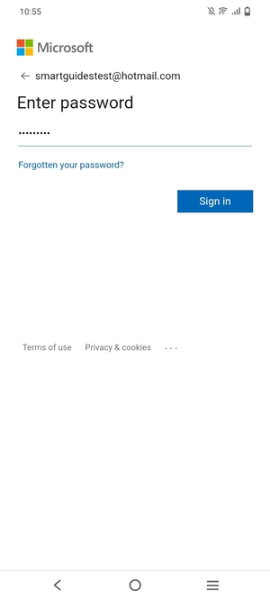 Enter your password and select Sign in