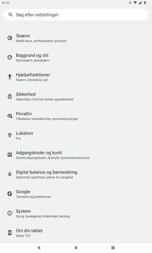 Scroll til og vælg System