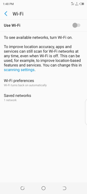 Turn on Use Wi-Fi