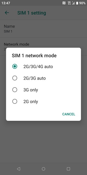 Select your preferred option