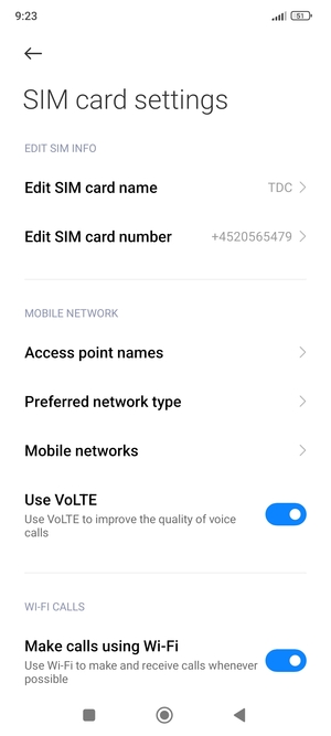 Select Access point names